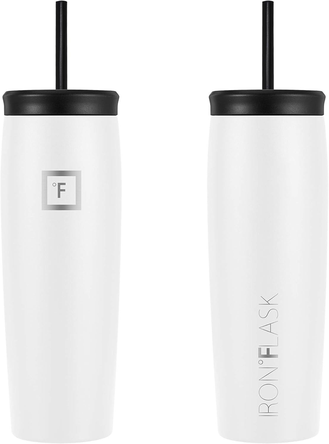 Nomad Tumbler - 2 Lids (Straw/Flip), Vacuum Insulated Stainless Steel Bottle, Double Walled, Drinking Cup, Thermos Coffee Travel Mug, Water - Winter White, 24 Oz