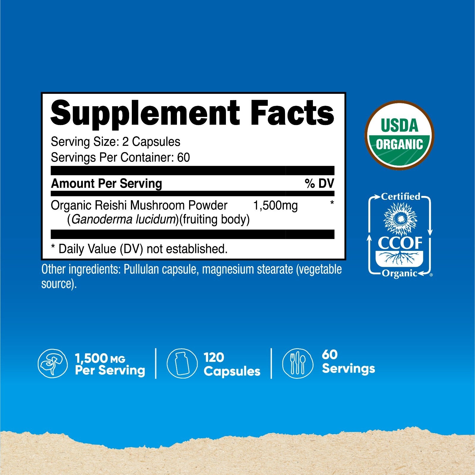 Nutricost Reishi Mushroom Capsules 1500Mg, 60 Servings, Made with Organic Reishi